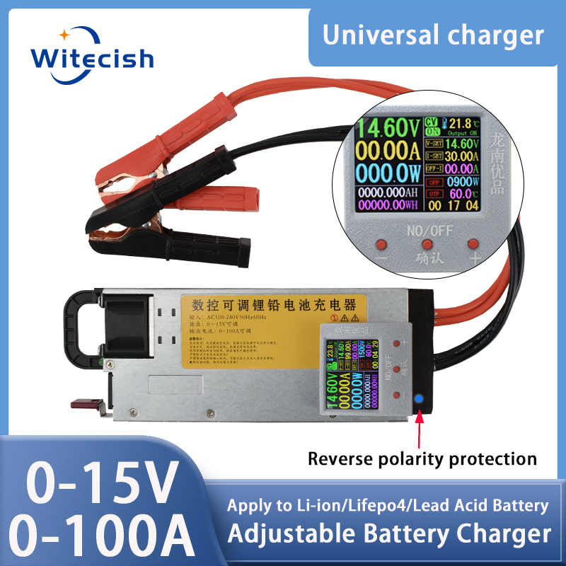 Lifepo4 Charger 48V 20A - Carregador Ajustável 12V 100A Carregador de