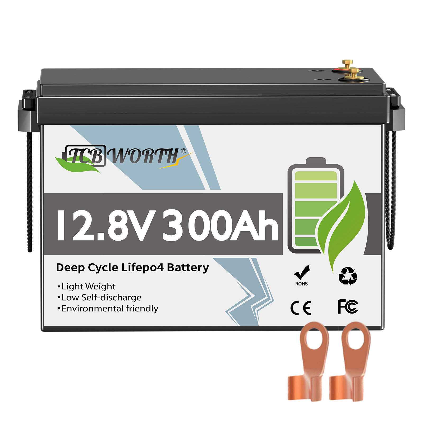 Lifepo4 12V 300Ah Deep Cycle - Bateria de Lítio LiFePO4 TCBWORTH 12V