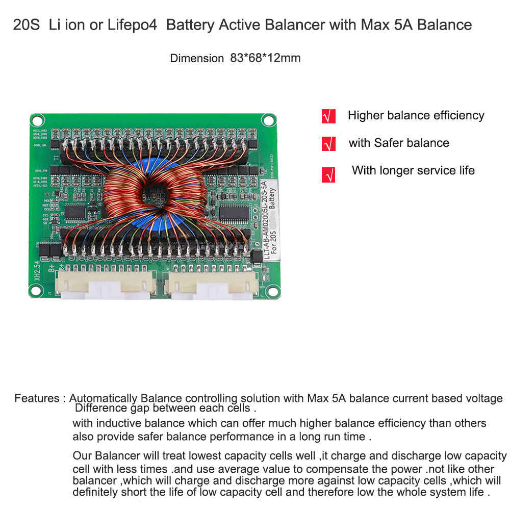 Battery Balancer 4S 12V Active Equalizer - Balanceador e Equalizador Ativo de Baterias