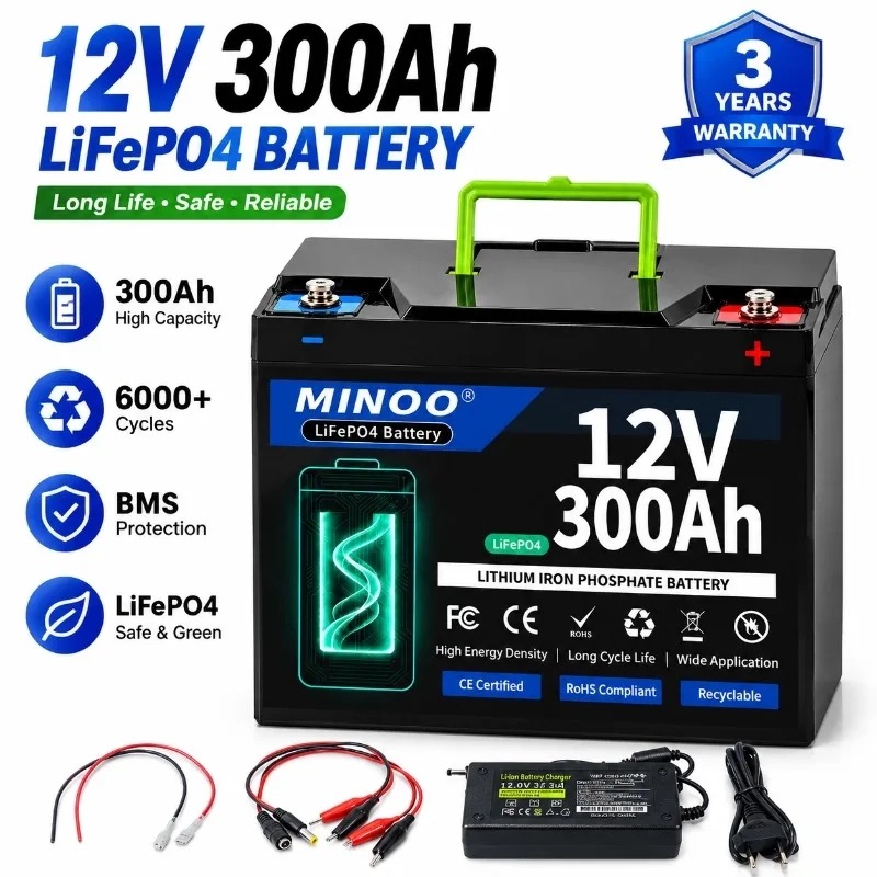 Lifepo4 12V 300Ah Deep Cycle - Bateria de lítio LiFePO4 de 12V