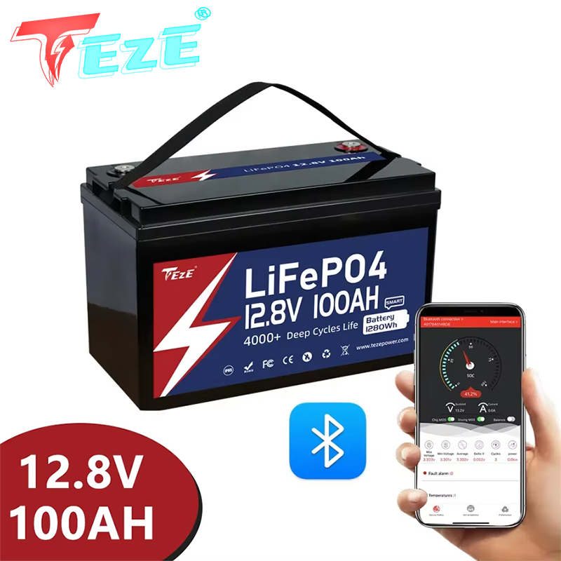 12V 100Ah Lifepo4 Bluetooth Bms - 8000 ciclos 12V 24V Lifepo4 baterias