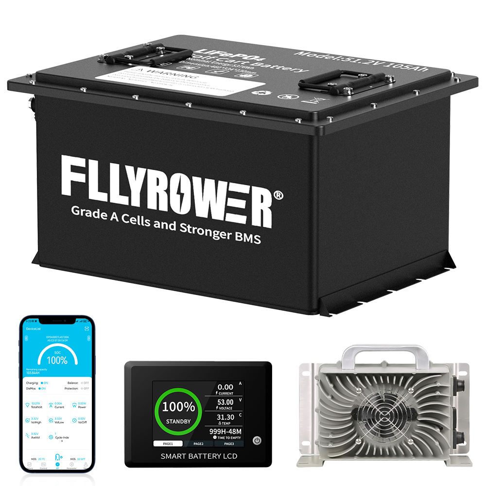 Lifepo4 Charger 48V 20A - Bateria de Lítio LiFePO4 FLLYROWER 48V