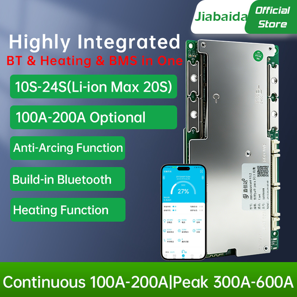 Lifepo4 Battery 36V 100Ah - Jiabaida BMS Inteligente Integrado com Bluetooth
