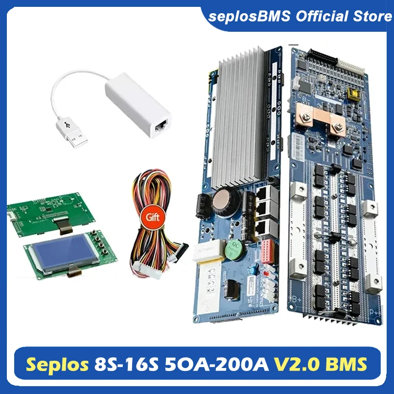Smart Bms 16S 48V 200A Bluetooth - Seplos nova placa de suporte inteligente