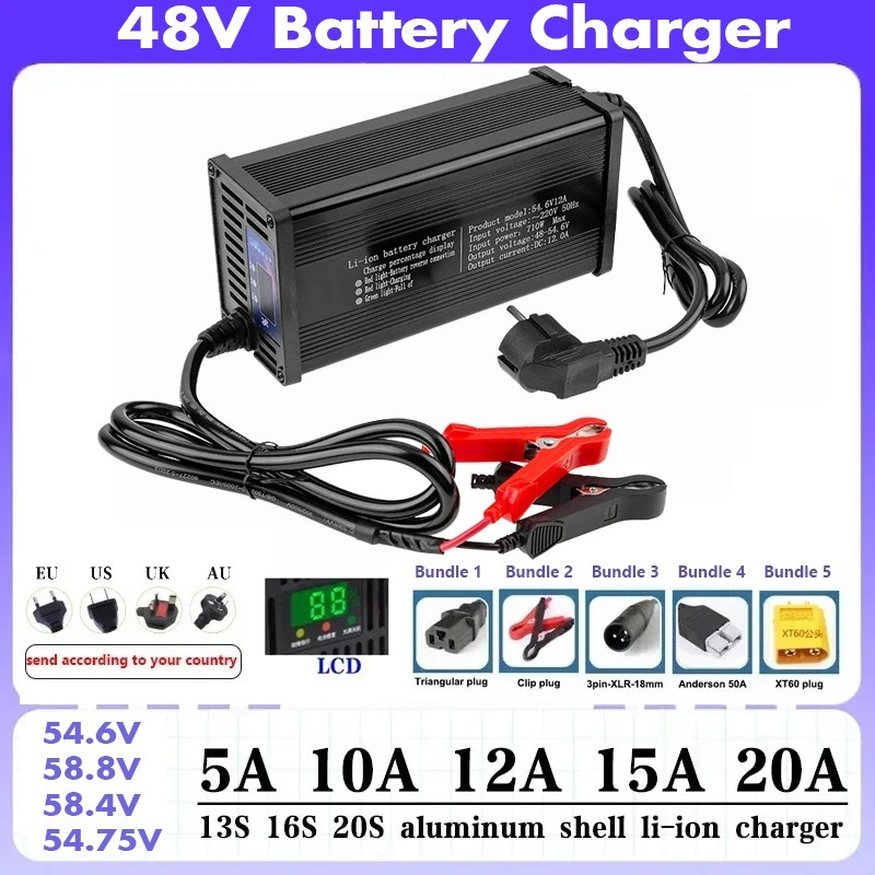 Lifepo4 Charger 48V 20A - Carregador de bateria de lítio para