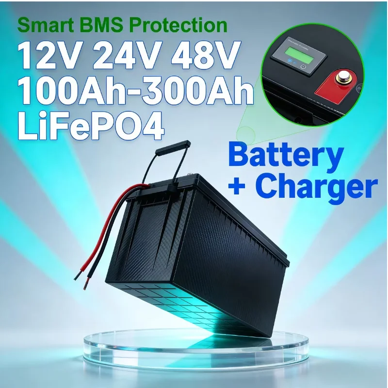 Lifepo4 12V 300Ah Deep Cycle - bateria do fosfato do ferro do