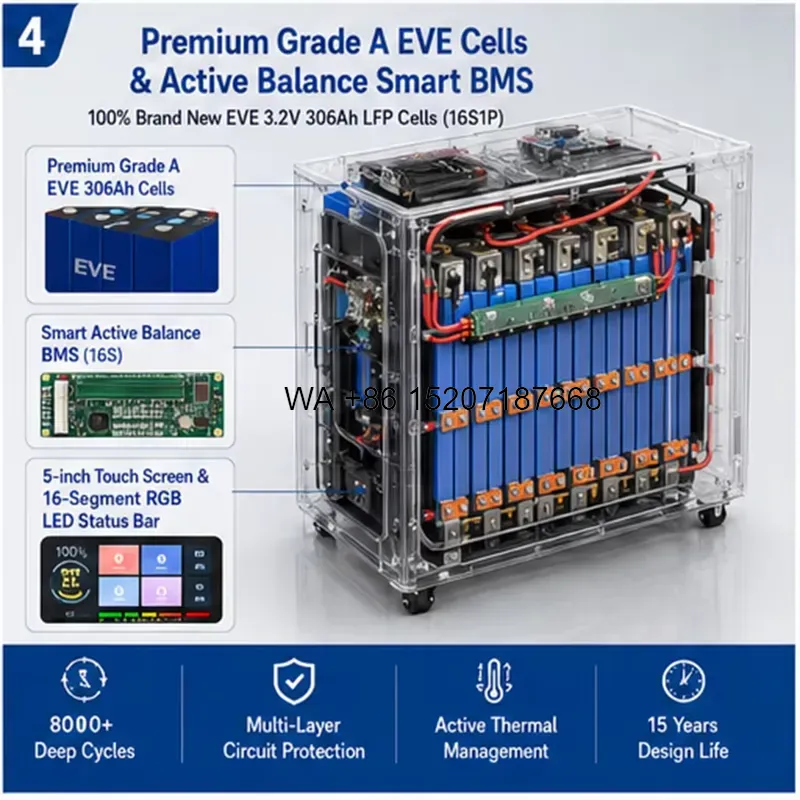 Wmwmnu para Estoque na UE Bate - Lifepo4 Battery 51.2V 280Ah avaliação e preço