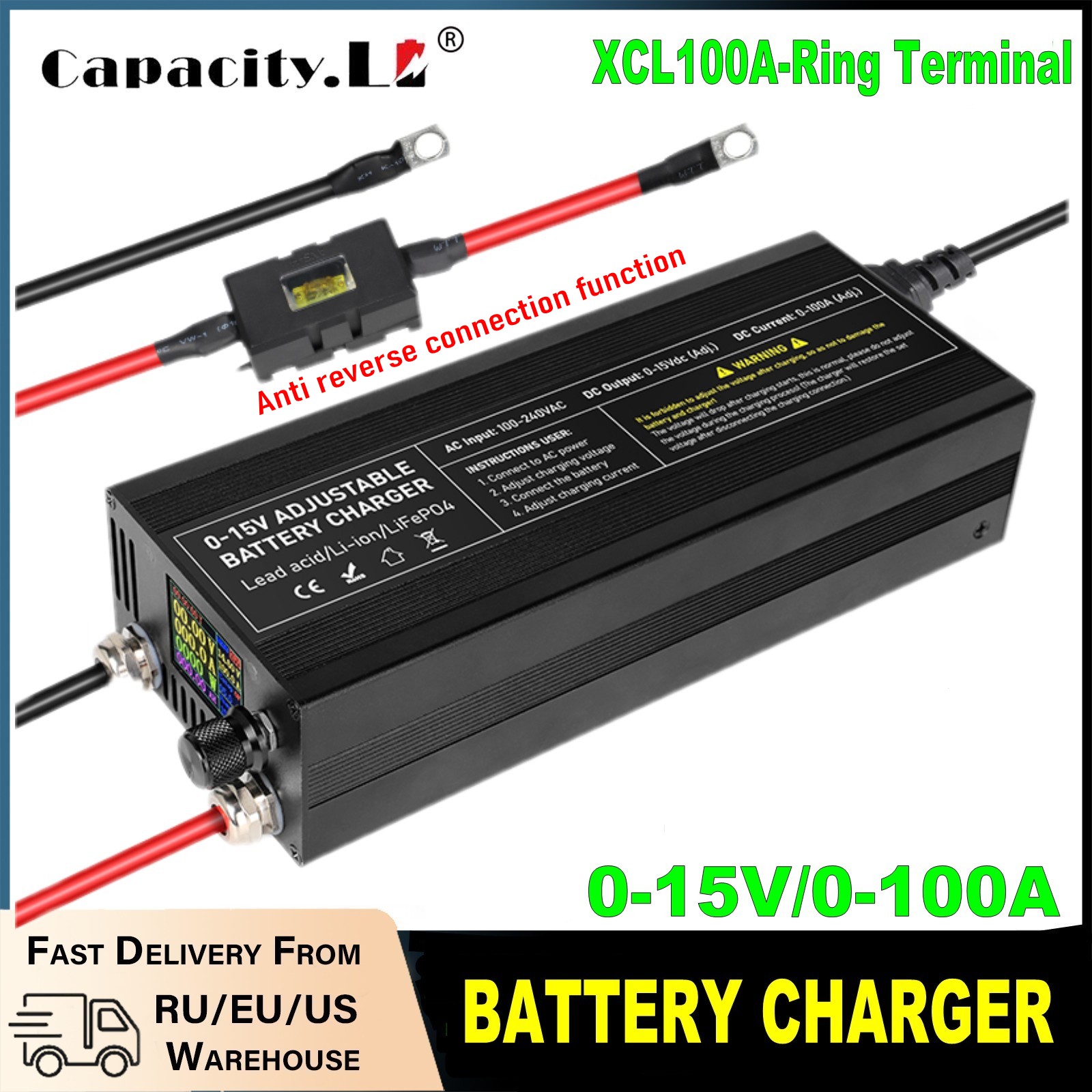 Carregador de Bateria Ajustáve - Lifepo4 Charger 48V 20A avaliação e preço