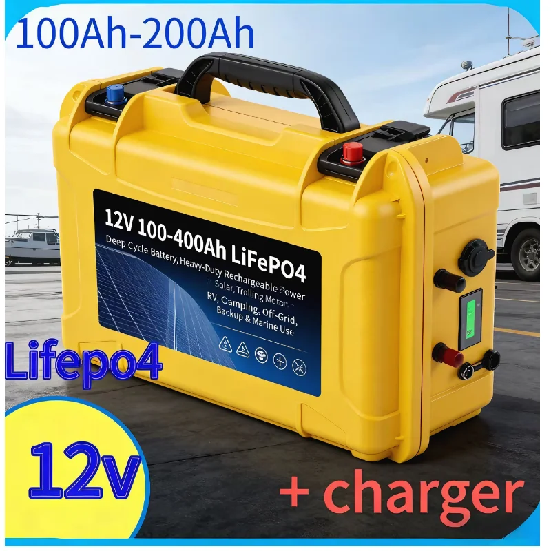 12V LiFePO4 100‑200Ah |   Blue - 12V 100Ah Lifepo4 Bluetooth Bms avaliação e preço