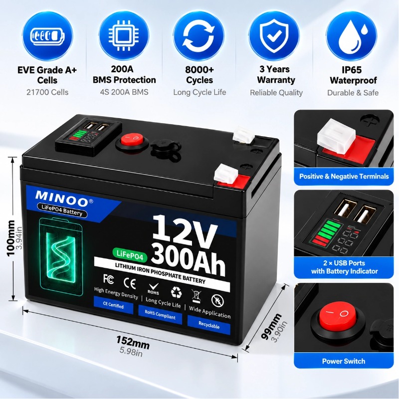 Bateria LiFePO4 12V 300Ah, 800 - Lifepo4 12V 300Ah Deep Cycle avaliação e preço