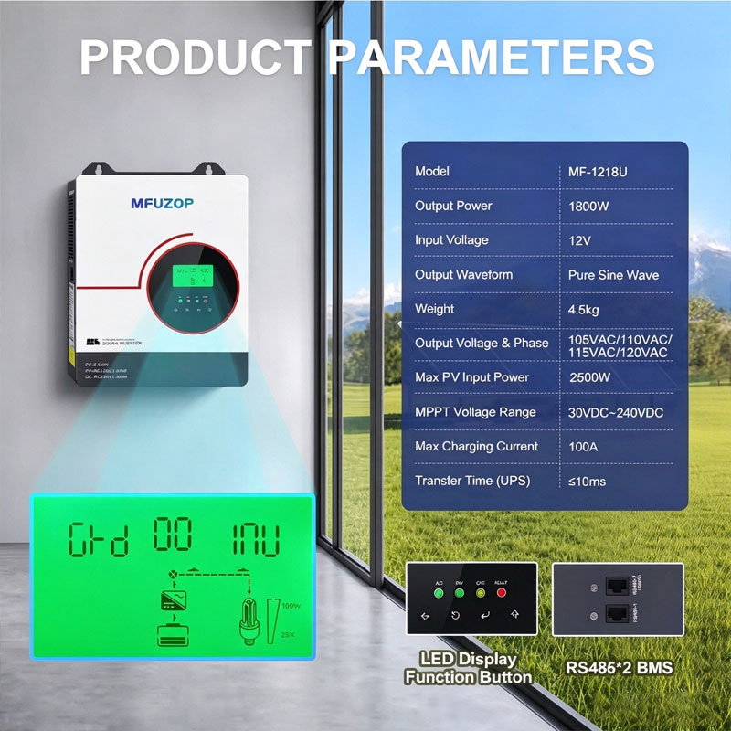 MFUZOP Inversor Solar Híbrido  - Lifepo4 Battery 12V 100Ah avaliação e preço