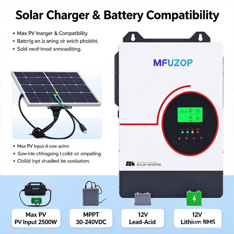 MFUZOP Inversor Solar Híbrido  - Lifepo4 Battery 12V 100Ah avaliação e preço
