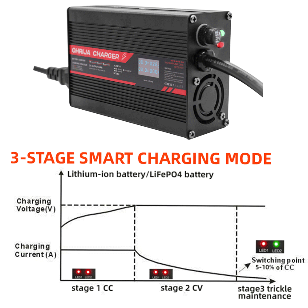 Carregador inteligente 58.4v 5 - Lifepo4 Charger 48V 20A avaliação e preço