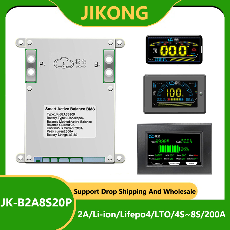 Jk bms 200a JK-B2A8S20P jkbms  - Lifepo4 Battery 24V 200Ah avaliação e preço
