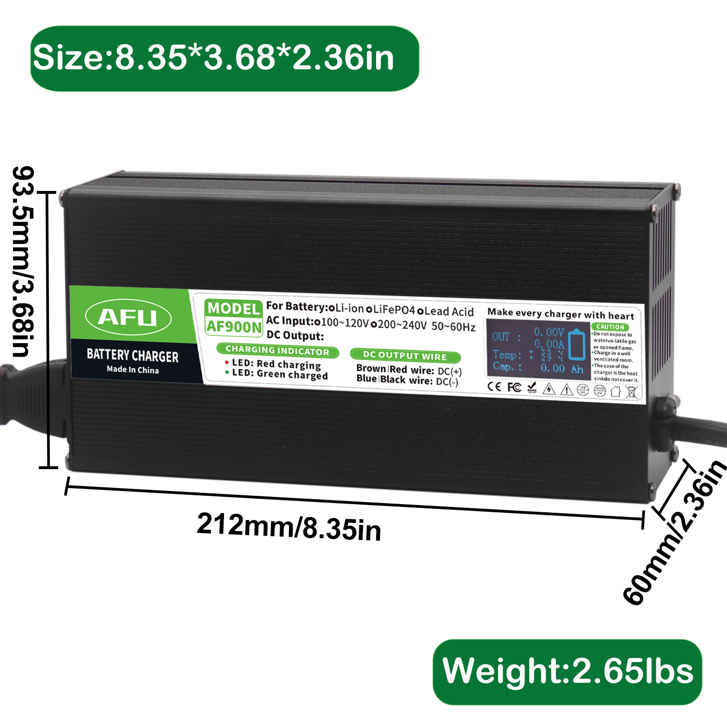 Carregador de bateria lifepo4  - Lifepo4 Charger 48V 20A avaliação e preço