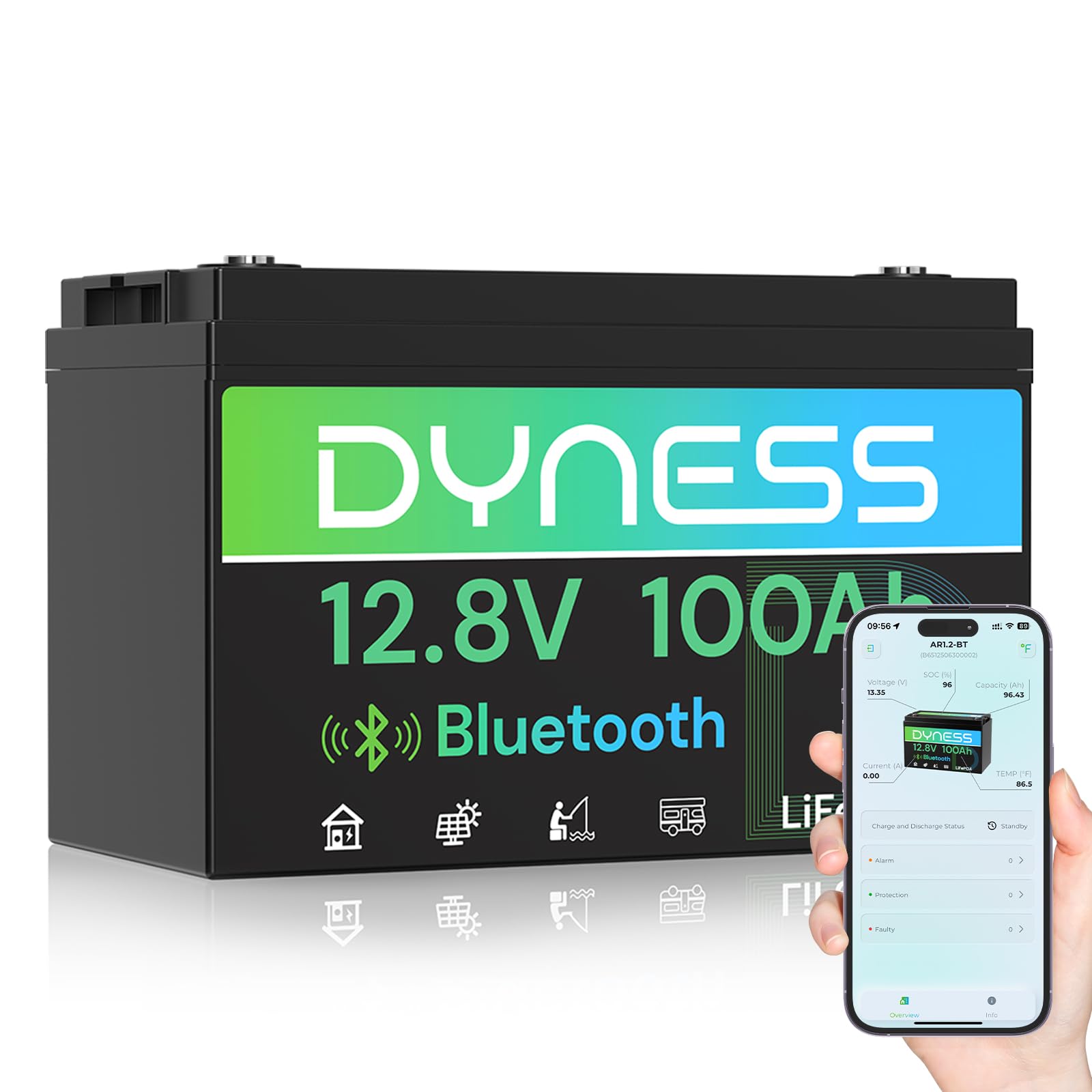 Bateria LiFePO4 Bluetooth 12V  - 12V 100Ah Lifepo4 Bluetooth Bms avaliação e preço