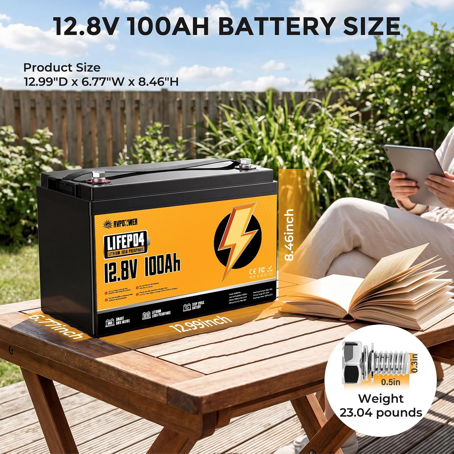 Bateria LiFePO4 12V 100Ah, con - Lifepo4 Battery 12V 100Ah avaliação e preço