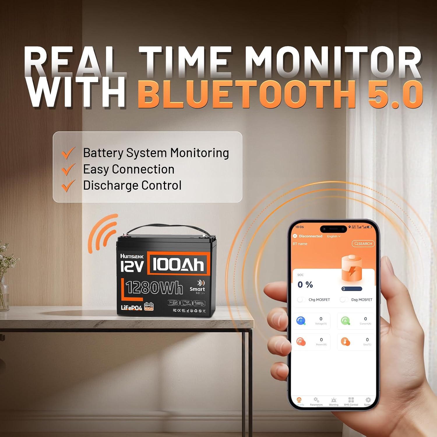 Bateria de lítio LiFePO4 de 12 - 12V 100Ah Lifepo4 Bluetooth Bms avaliação e preço