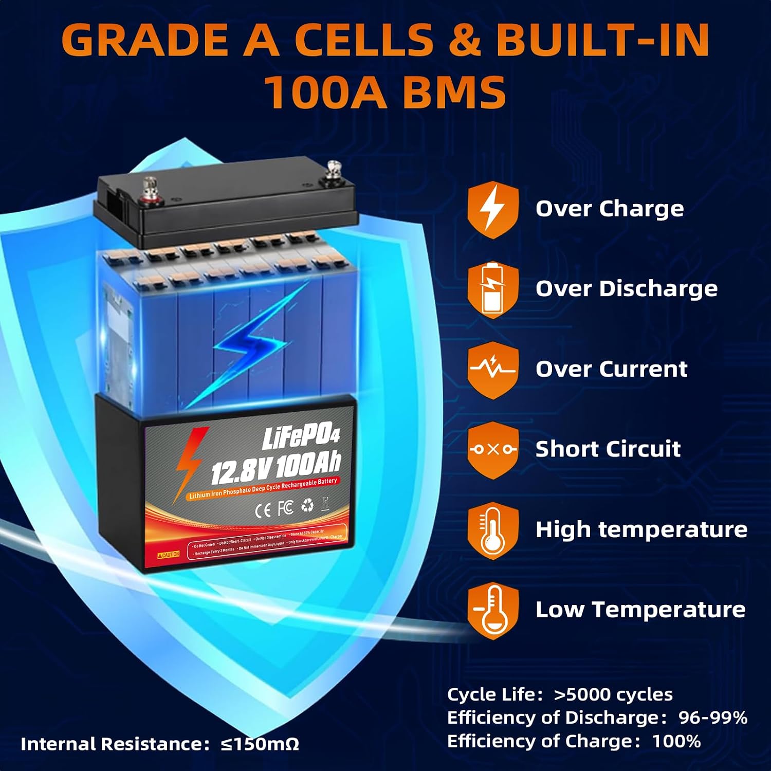 Bateria LiFePO4 12V 100Ah com  - Lifepo4 Battery 12V 100Ah avaliação e preço