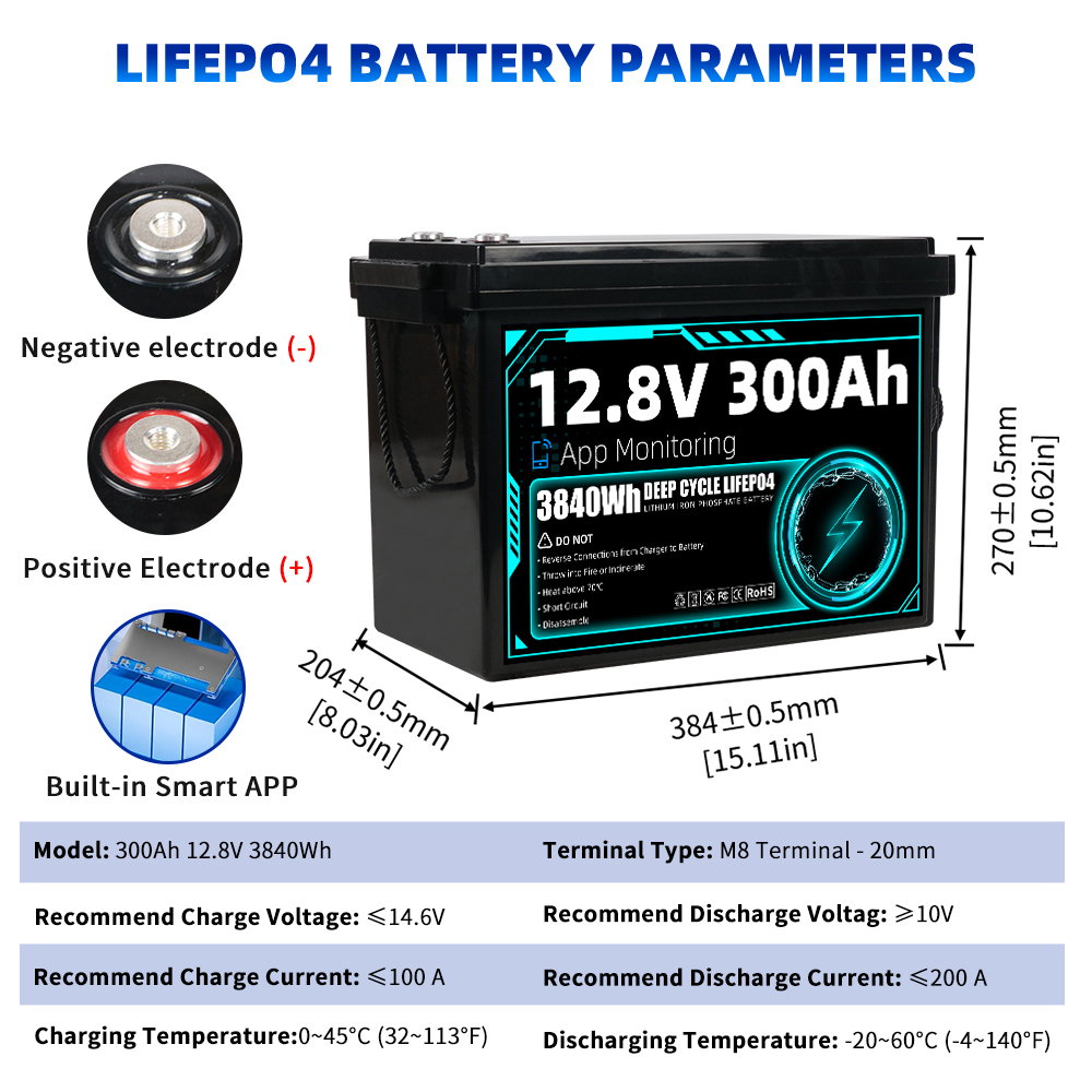 Bateria LiFePO4 12V 300Ah Grau - Lifepo4 12V 300Ah Deep Cycle avaliação e preço